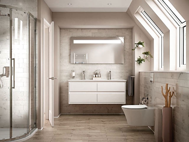 Μπάνιο με κρεμαστό επίτοιχο έπιπλο Concept Air