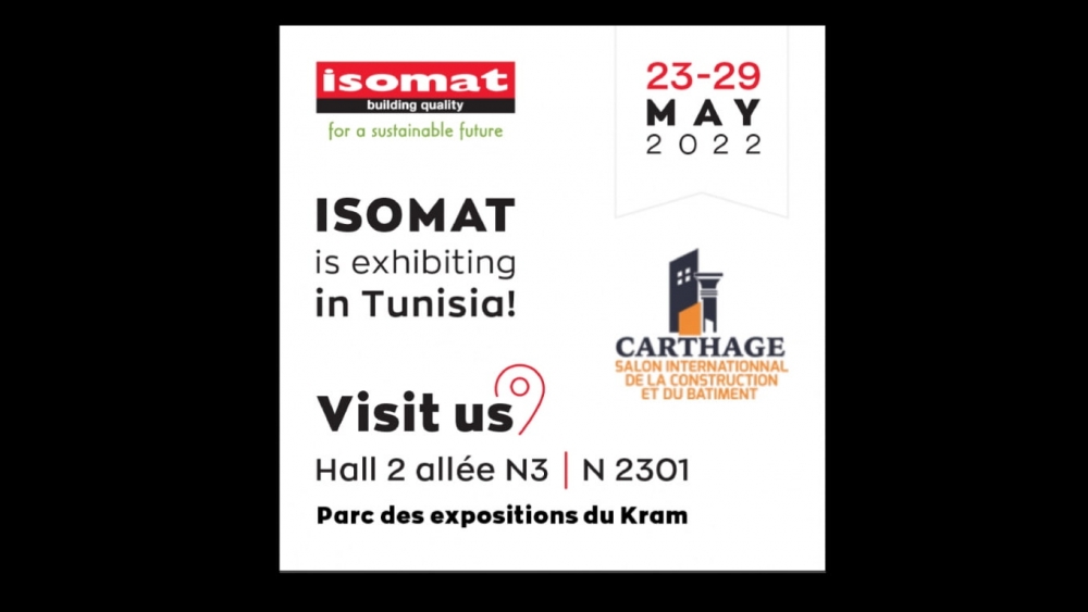 Η Isomat  συμμετέχει στην  15η Salon Professionel de la Construction et du Bâtiment «CARTHAGE»