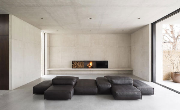 Εμφανές σκυρόδεμα στο εσωτερικό κατοικίας